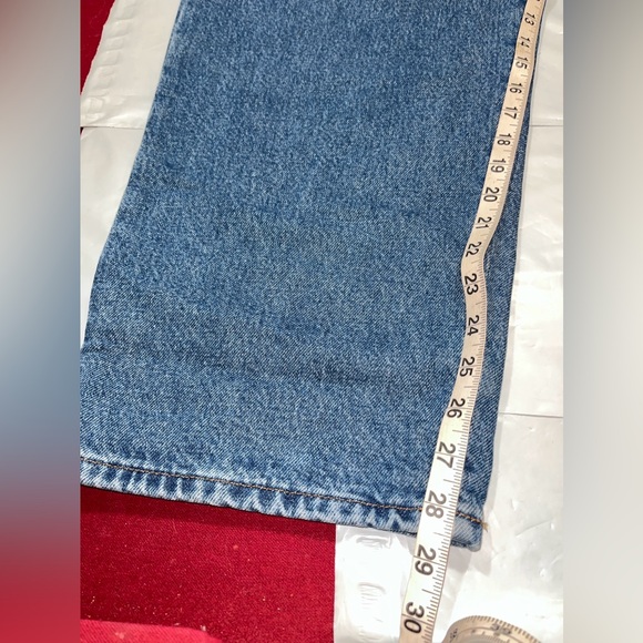 L.L. Bean plaid flannel lined Blue JEANS,  warm Denim Relaxed Fit, mens size 40 - Picture 7 of 16